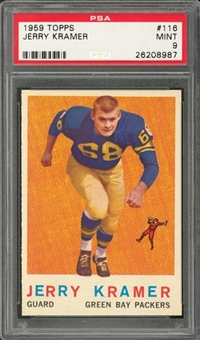1959 Topps Football #116 Jerry Kramer Rookie Card – PSA MINT 9